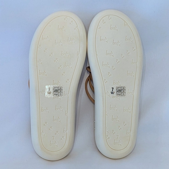 beek PEEP Leather Platform Sandal Flat Tube Straps Toe Ring Slip On Beach 7 NWOB - Picture 12 of 16